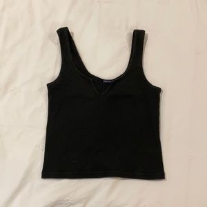 brandy melville tank - black, ribbed, notched neck